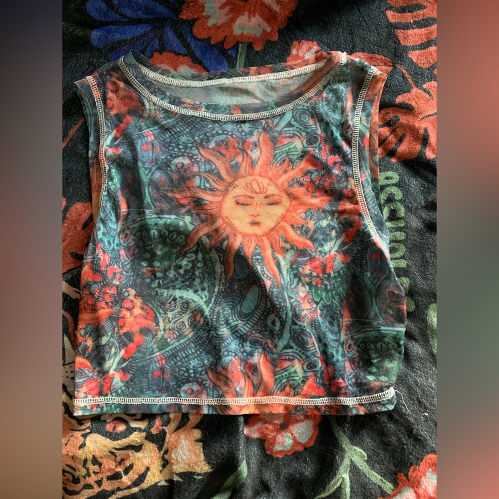 Sheer tank top croptop